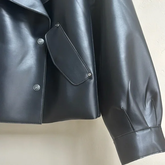 Free People We the Free Alexis Vegan Leather Jacket NWT - Picture 7 of 16